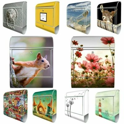 Design Briefkasten Top 10 Motive Postkasten weiß m. Zeitungsfach banjado Mailbox - Bild 1 von 4