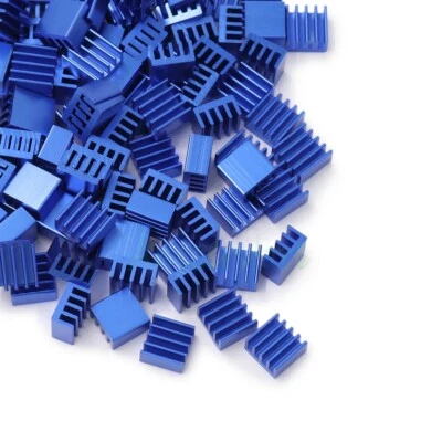 500pcs 9mm*9mm*5mm Mini Aluminium Heatsink Fin For LED Chipset RAM Cooling Blue - Image 1 of 4