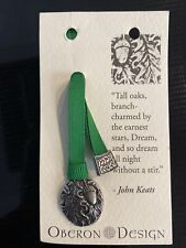 Oberon Design Tall Oaks Acorn Leaf Dream John Keats Green Ribbon Bookmark NEW