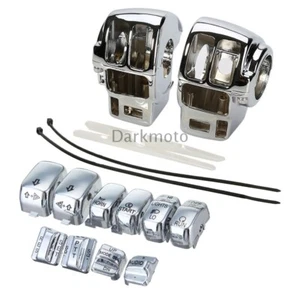Chrome Switch Housing Cover 10Pcs Caps For Electra Glide Classic Screamin Eagle - Foto 1 di 12