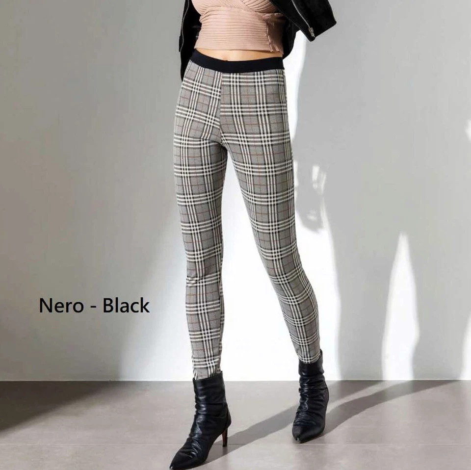 Leggings donna Jadea in tessuto scozzese jaquard elasticizzato invernale - 4472 - Image 1 of 1