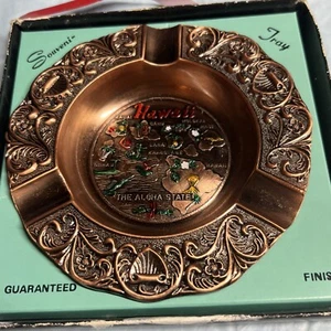 Cenicero/bandeja de recuerdo Hawaii vintage con acabado de cobre. Nuevo en paquete - Imagen 1 de 6