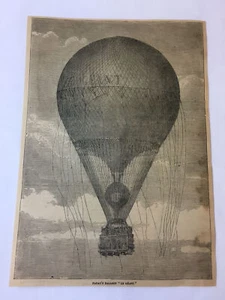 1877 magazine engraving - NADAR'S BALLOON 'LE GIANT' - Picture 1 of 1