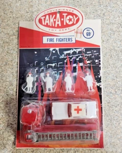 Vintage 1960's-70's Take-A-Toy Fire Fighters Play Set New on Card. Hong Kong - Picture 1 of 4
