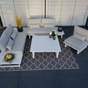Aluminium ICM Gartenlounge Grenoble weiß Modul Lounge-Set Loungemöbel Outdoor - Bild 1 von 12