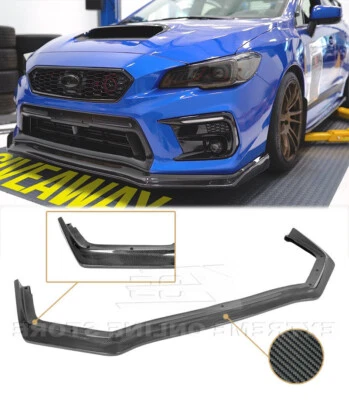 Labio delantero estilo CS de fibra de carbono para parachoques divisor inferior Subaru WRX STi 18-up Foto 1 de 4