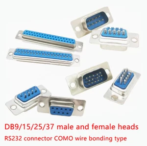 DB9/15/25/37 Pin Wire Socket Dual Row/Male/Female Welded Connector COM Port - Picture 1 of 6