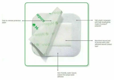 Mepore Adhesive Dressings 7 x 8 cm First Aid Cuts Burns Graze and Tattoo Use