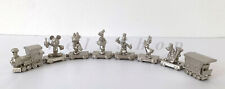 Disney Railroad Train Orchestra MICKEY MINNIE Silver Metal Figure Miniature