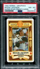 PSA 8 NM MINT 1982 PERMA-GRAPHICS REGGIE JACKSON SUPER STAR CREDIT CARD B160