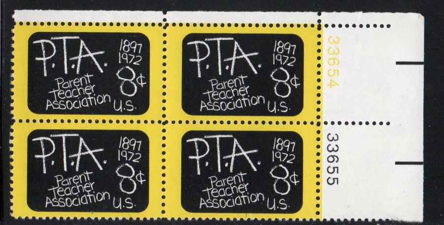 ALLYS US Plate Block Scott #1463 8c Parent Teacher Assoc. [4] MNH OG F/VF [STK] - Image 1 of 1