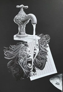 Collage original medios mixtos obras de arte firmado concepto de arte contemporáneo - Imagen 1 de 4