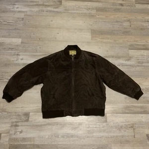 Vintage Boston Harbour Brown Suede Leather Members Racer Jacket Men’s Size XXL - Picture 1 of 9