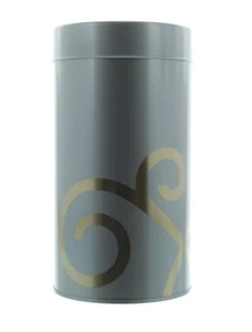 Teavana Airtight Tea Canisters Steel Gray & Gold Tin Loose Leaf Storage Set Of 2 - Picture 1 of 4