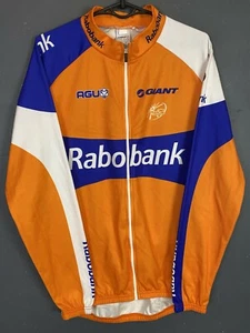 LONG SLEEVE RABOBANK MENS SHIRT AGU ITALY CYCLING BICYCLE JACKET JERSEY SIZE M 3 - Picture 1 of 10