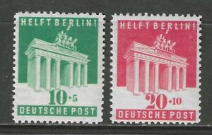 Germany 1948  Allied occupation Brandenburg Gate semi postal set mint*