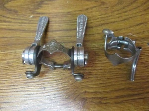 VINTAGE CAMPAGNOLO RECORD REIBUNGS UNTERROHR SCHALTHEBEL SET - BANDSCHELLE & BB FÜHRUNG - Bild 1 von 10