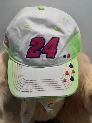 Nascar JEFF GORDON HENDRICK Motorsports White/Green Girl Baseball Cap Strapback  - Image 1 of 4