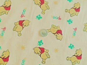 Hellgelb Winnie the Pooh Poly/Baumwolle Stoff/Material - 1 voller Meter - Bild 1 von 2