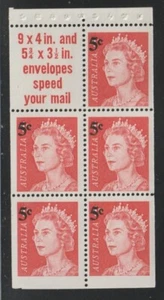 Australia   1967   Sc # 398a   Booklet Pane of 5 + Label     MNH   OG - Picture 1 of 1