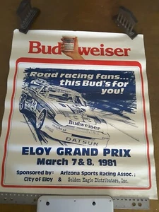 ELOY GRAND PRIX POSTER  March 7 & 8 1981 Eloy Arizona ORIGINAL Sponsor BUDWEISER - Picture 1 of 8