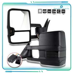 Power Turn Signal Clearance Lamp Smoke Tow Pair Mirrors For 88-98 Chevy GMC - Picture 1 of 12