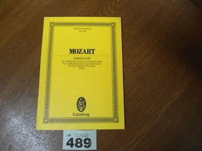 Nº100 MOZART Serenata para Viento y Contrabajo Edición EULENBURG Orquesta Partitura Foto 1 de 4