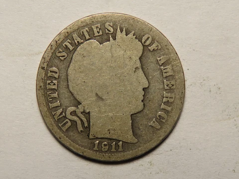 1911-S Barber Dime, Good Cover