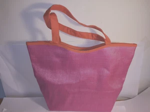 LANCOME Reversible Pink Tote Bag Purse Handbag Beach Travel New - Picture 1 of 4