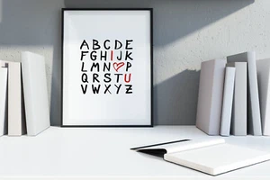 Bild Fine Art Kunstdruck Poster Druck Deko DinA4 Geschenkidee I love you - Bild 1 von 4