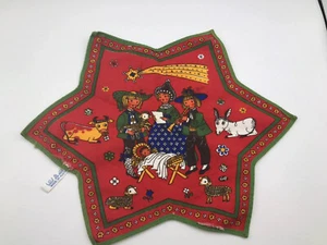 Vintage Christmas Nativity Scene Table Linen Star Bethlehem Doily Decor Austria - Picture 1 of 9