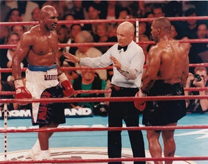 EVANDER HOLYFIELD AND MIKE TYSON  BOXING CHAMPS  8 X 10  COLOR  PHOTOGRAPH  - Picture 1 of 1