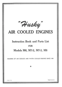 Cushman Husky luftgekühlte Motoren Modelle M6 M7-2 M7-3 & M8 Bedienungsanleitung Teile - Bild 1 von 8