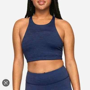 Outdoor Voices Baltic Blue Move Free TechSweat Crop Top Sports Bra Sz S - Picture 1 of 5