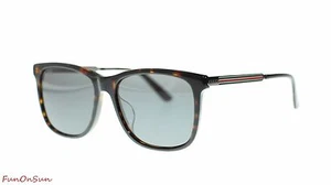 Gafas de sol rectangulares para hombre Gucci GG0078SK 004 Havana rutenio/gris lente 56 mm - Imagen 1 de 5