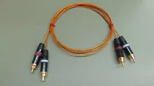 1 metro Cavi di interconnessione audio rame placcati argento Hi-FI 24 AWG RCA Kapton - Foto 1 di 9