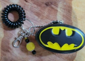 New Batman Logo Foam Key Ring lobster claw Beads w/ Wrist band. Party favors - Picture 1 of 5