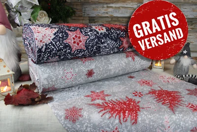 240cm Weihnachtsstoffe Popeline Baumwolle Stoff Baumwollstoff Meterware ÖKO-TEX - Bild 1 von 2