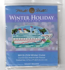 Winter Cruise Holiday Beads & Treasure Mill Hill Cross Stitch Kit - Picture 1 of 2