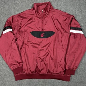 Washington State University WSU Cougars Pullover Jacket Wind Breaker 1/4 Zip L - Picture 1 of 14