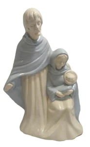 Lg Holy Family Nativity Ceramic Joseph, Mary & Baby Jesus ~ 10.5" Figurine Vtg - Picture 1 of 6