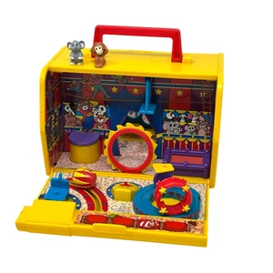 POUND PUPPIES Jungle Mini Folding Circus 2 Figures Vintage 1995 Carry Handle - Picture 1 of 6