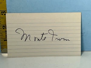 Monte Irvin Hall of Famer Autographed Index Card - Picture 1 of 1