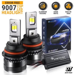 9007 Kit de faros blancos LED 6000K sin errores bombillas de haz alto-bajo - Imagen 1 de 11