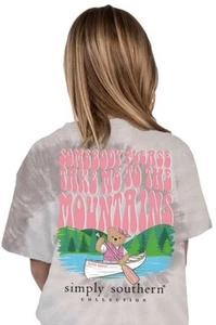 Camiseta Simply Southern nueva con etiquetas Somebody Take Me To The Mountains. Juvenil Mediano - Imagen 1 de 2