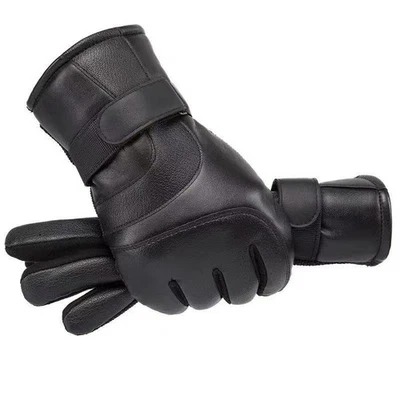 Men's Winter Warmth Thickened Cycling Gloves Waterproof Touchscreen Pu Leather - image 1 of 4