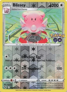 Blissey Holo Rare Pokemon GO 052/078 NM Reverse Holo - Picture 1 of 2