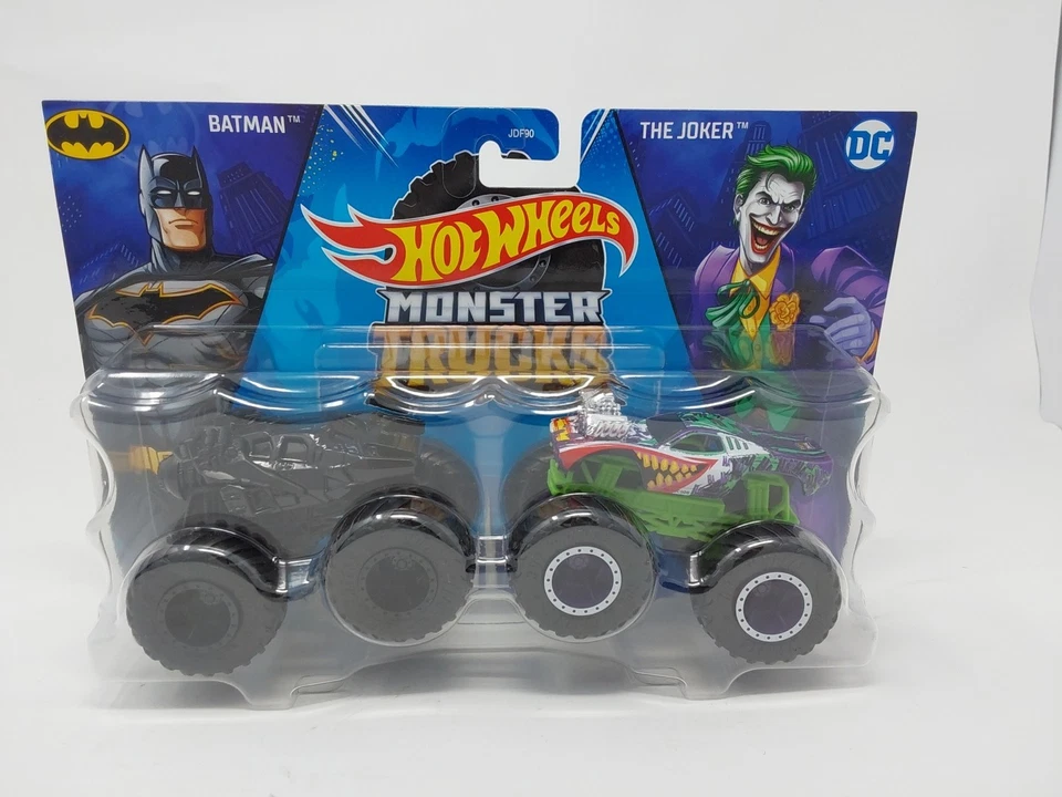 Monster Trucks Hot Wheels 2025 paquete de 2 camiones monstruo Batman y Joker DC Foto 1 de 4