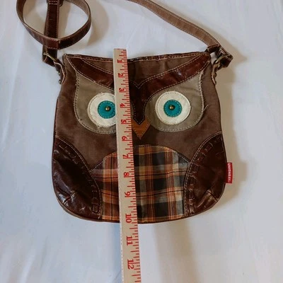 Union Bay Boho Owl Crossbody Bag Brown Faux Leather - Image 1 of 4