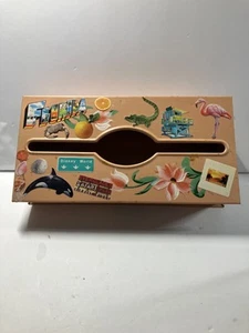 Vintage Metal Florida Adorned Tissue Box - Picture 1 of 7